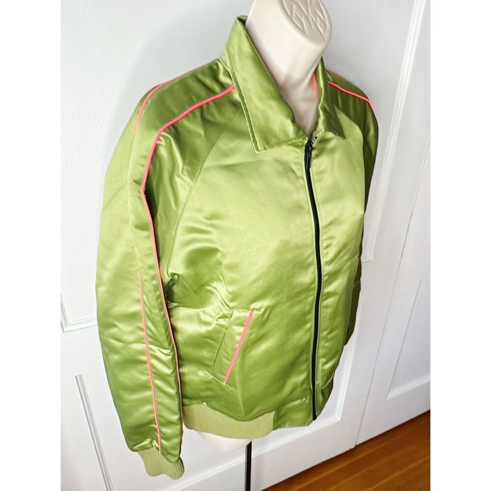 Flippers Roller Boogie Palace Satin Bomber Jacket Green Size Small - Picture 2 of 5